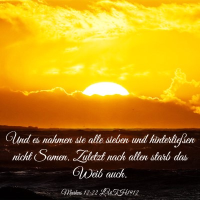 Picture 03 - Markus 12:22 LUTH1912 - Und es nahmen sie alle sieben und hinterließen - Bible Verse Picture