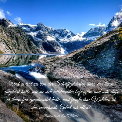 Picture 03 - Markus 12:28 LUTH1912 - Und es trat zu ihm der Schriftgelehrten einer, - Bible Verse Picture