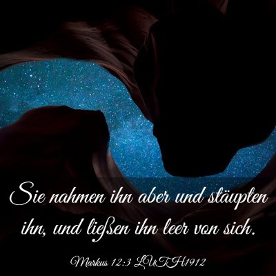 Picture 03 - Markus 12:3 LUTH1912 - Sie nahmen ihn aber und stäupten ihn, und - Bible Verse Picture