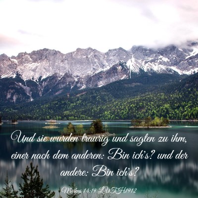 Picture 03 - Markus 14:19 LUTH1912 - Und sie wurden traurig und sagten zu ihm, einer - Bible Verse Picture