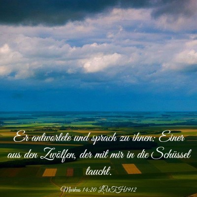 Picture 03 - Markus 14:20 LUTH1912 - Er antwortete und sprach zu ihnen: Einer aus den - Bible Verse Picture