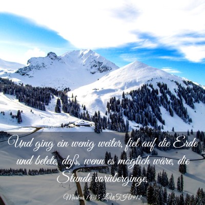 Picture 03 - Markus 14:35 LUTH1912 - Und ging ein wenig weiter, fiel auf die Erde und - Bible Verse Picture