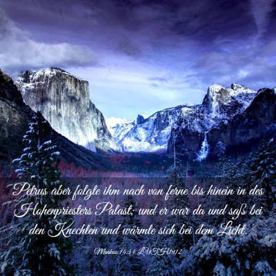 Picture 03 - Markus 14:54 LUTH1912 - Petrus aber folgte ihm nach von ferne bis hinein - Bible Verse Picture