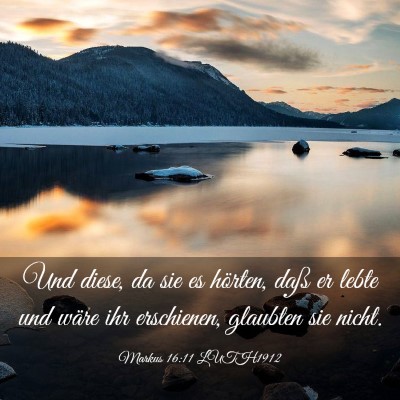 Picture 03 - Markus 16:11 LUTH1912 - Und diese, da sie es hörten, daß er lebte und - Bible Verse Picture