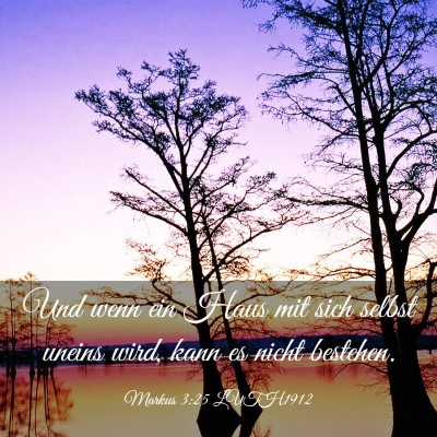 Picture 03 - Markus 3:25 LUTH1912 - Und wenn ein Haus mit sich selbst uneins wird, - Bible Verse Picture