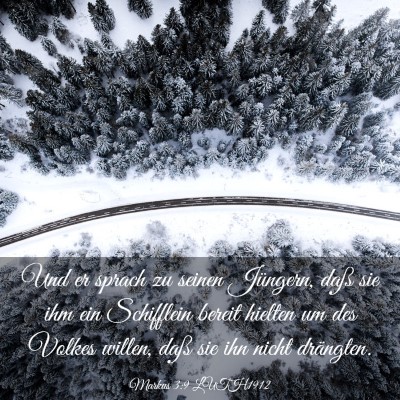Picture 03 - Markus 3:9 LUTH1912 - Und er sprach zu seinen Jüngern, daß sie ihm - Bible Verse Picture