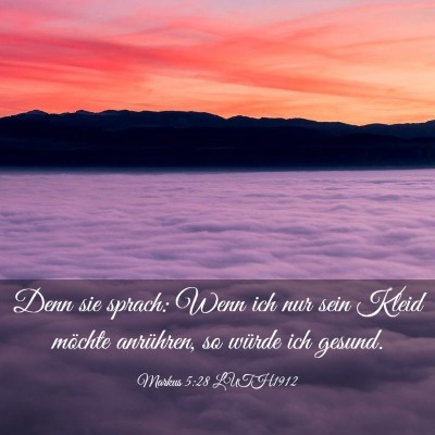 Picture 03 - Markus 5:28 LUTH1912 - Denn sie sprach: Wenn ich nur sein Kleid möchte - Bible Verse Picture