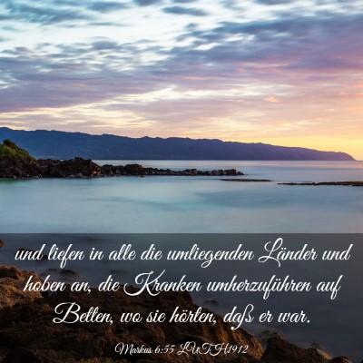 Picture 03 - Markus 6:55 LUTH1912 - und liefen in alle die umliegenden Länder und - Bible Verse Picture