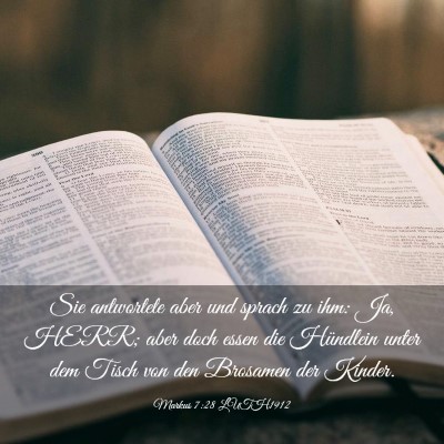 Picture 03 - Markus 7:28 LUTH1912 - Sie antwortete aber und sprach zu ihm: Ja, HERR; - Bible Verse Picture