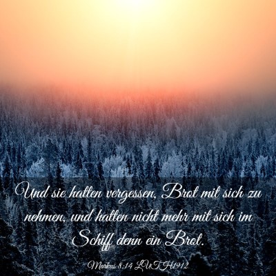 Picture 03 - Markus 8:14 LUTH1912 - Und sie hatten vergessen, Brot mit sich zu - Bible Verse Picture