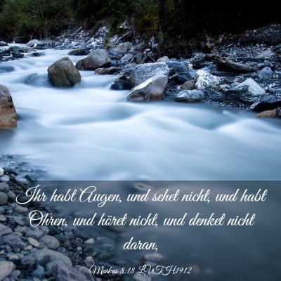 Picture 03 - Markus 8:18 LUTH1912 - Ihr habt Augen, und sehet nicht, und habt Ohren, - Bible Verse Picture