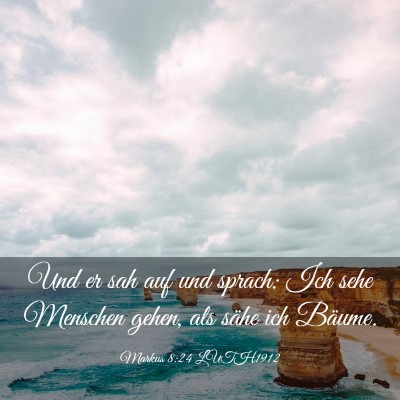 Picture 03 - Markus 8:24 LUTH1912 - Und er sah auf und sprach: Ich sehe Menschen - Bible Verse Picture