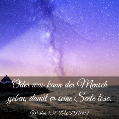 Picture 03 - Markus 8:37 LUTH1912 - Oder was kann der Mensch geben, damit er seine - Bible Verse Picture