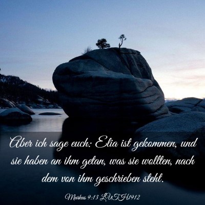Picture 03 - Markus 9:13 LUTH1912 - Aber ich sage euch: Elia ist gekommen, und sie - Bible Verse Picture