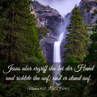 Picture 03 - Markus 9:27 LUTH1912 - Jesus aber ergriff ihn bei der Hand und richtete - Bible Verse Picture