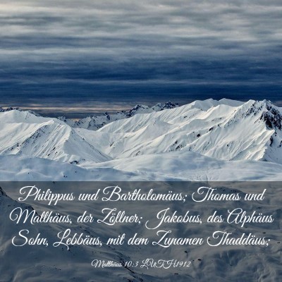 Picture 03 - Matthäus 10:3 LUTH1912 - Philippus und Bartholomäus; Thomas und - Bible Verse Picture