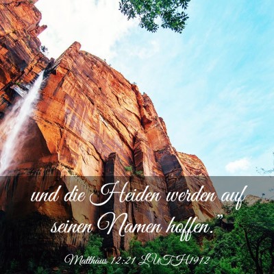 Picture 03 - Matthäus 12:21 LUTH1912 - und die Heiden werden auf seinen Namen - Bible Verse Picture