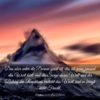 Picture 03 - Matthäus 13:22 LUTH1912 - Das aber unter die Dornen gesät ist, das ist, - Bible Verse Picture