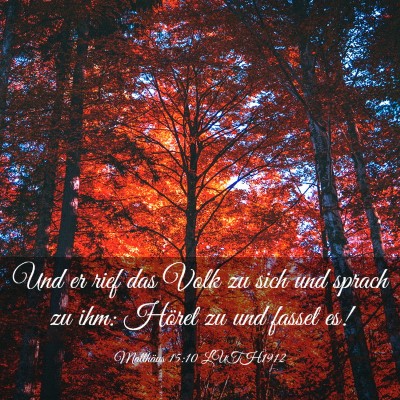Picture 03 - Matthäus 15:10 LUTH1912 - Und er rief das Volk zu sich und sprach zu ihm: - Bible Verse Picture