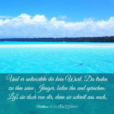 Picture 03 - Matthäus 15:23 LUTH1912 - Und er antwortete ihr kein Wort. Da traten zu ihm - Bible Verse Picture