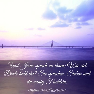 Picture 03 - Matthäus 15:34 LUTH1912 - Und Jesus sprach zu ihnen: Wie viel Brote habt - Bible Verse Picture