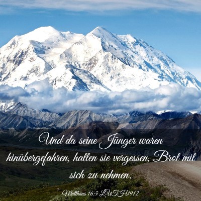 Picture 03 - Matthäus 16:5 LUTH1912 - Und da seine Jünger waren hinübergefahren, - Bible Verse Picture