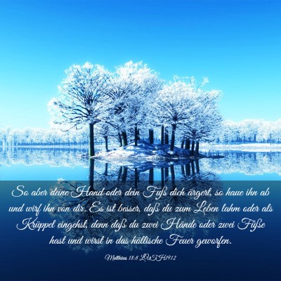 Picture 03 - Matthäus 18:8 LUTH1912 - So aber deine Hand oder dein Fuß dich ärgert, - Bible Verse Picture