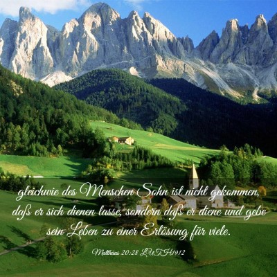Picture 03 - Matthäus 20:28 LUTH1912 - gleichwie des Menschen Sohn ist nicht gekommen, - Bible Verse Picture