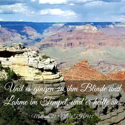 Picture 03 - Matthäus 21:14 LUTH1912 - Und es gingen zu ihm Blinde und Lahme im Tempel, - Bible Verse Picture