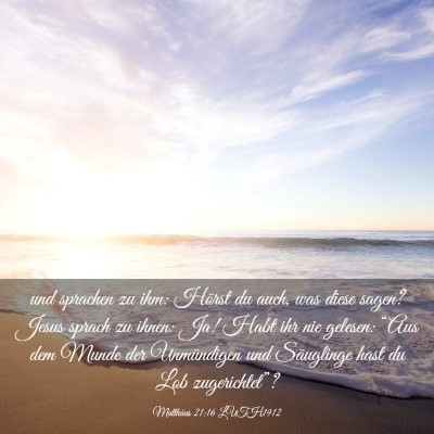 Picture 03 - Matthäus 21:16 LUTH1912 - und sprachen zu ihm: Hörst du auch, was diese - Bible Verse Picture