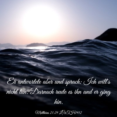 Picture 03 - Matthäus 21:29 LUTH1912 - Er antwortete aber und sprach: Ich will's nicht - Bible Verse Picture