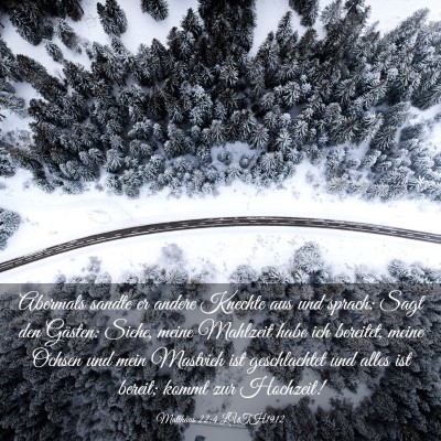 Picture 03 - Matthäus 22:4 LUTH1912 - Abermals sandte er andere Knechte aus und sprach: - Bible Verse Picture