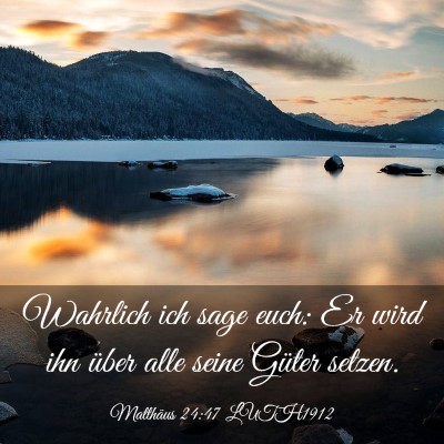 Picture 03 - Matthäus 24:47 LUTH1912 - Wahrlich ich sage euch: Er wird ihn über alle - Bible Verse Picture