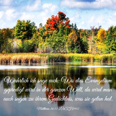 Picture 03 - Matthäus 26:13 LUTH1912 - Wahrlich ich sage euch: Wo dies Evangelium - Bible Verse Picture