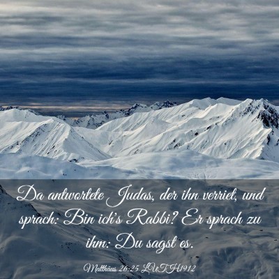 Picture 03 - Matthäus 26:25 LUTH1912 - Da antwortete Judas, der ihn verriet, und sprach: - Bible Verse Picture