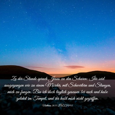 Picture 03 - Matthäus 26:55 LUTH1912 - Zu der Stunde sprach Jesus zu den Scharen: Ihr - Bible Verse Picture