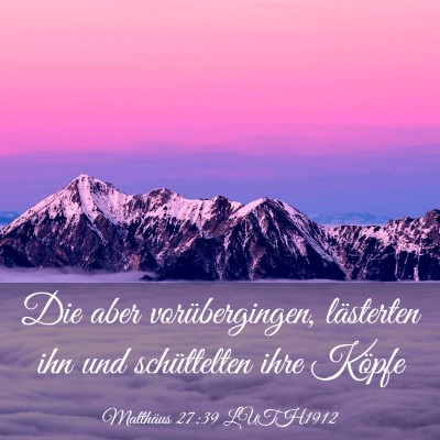 Picture 03 - Matthäus 27:39 LUTH1912 - Die aber vorübergingen, lästerten ihn und - Bible Verse Picture