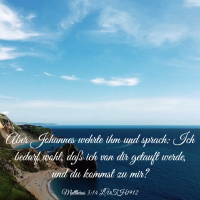 Picture 03 - Matthäus 3:14 LUTH1912 - Aber Johannes wehrte ihm und sprach: Ich bedarf - Bible Verse Picture