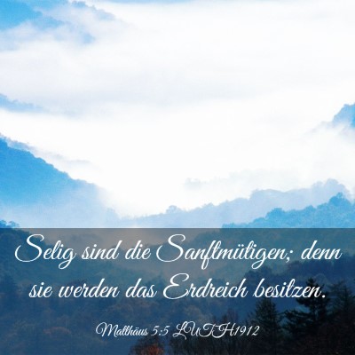 Picture 03 - Matthäus 5:5 LUTH1912 - Selig sind die Sanftmütigen; denn sie werden das - Bible Verse Picture
