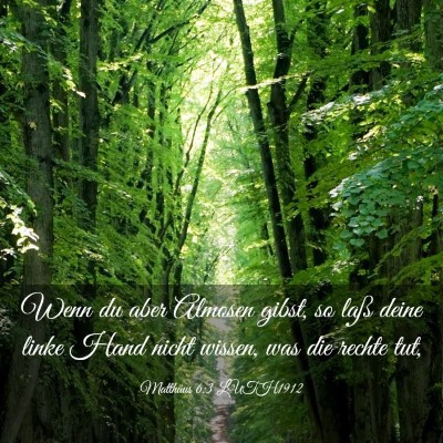 Picture 03 - Matthäus 6:3 LUTH1912 - Wenn du aber Almosen gibst, so laß deine linke - Bible Verse Picture