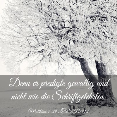 Picture 03 - Matthäus 7:29 LUTH1912 - Denn er predigte gewaltig und nicht wie die - Bible Verse Picture