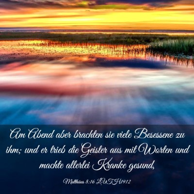 Picture 03 - Matthäus 8:16 LUTH1912 - Am Abend aber brachten sie viele Besessene zu - Bible Verse Picture