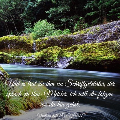 Picture 03 - Matthäus 8:19 LUTH1912 - Und es trat zu ihm ein Schriftgelehrter, der - Bible Verse Picture