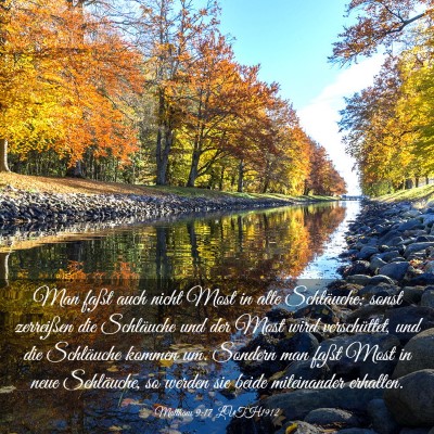 Picture 03 - Matthäus 9:17 LUTH1912 - Man faßt auch nicht Most in alte Schläuche; - Bible Verse Picture