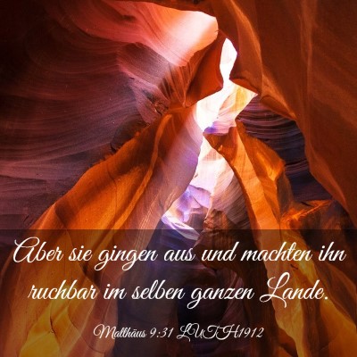 Picture 03 - Matthäus 9:31 LUTH1912 - Aber sie gingen aus und machten ihn ruchbar im - Bible Verse Picture