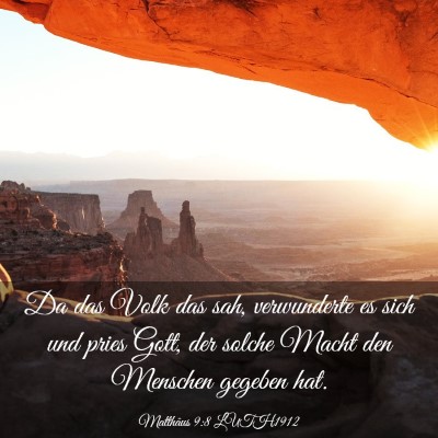 Picture 03 - Matthäus 9:8 LUTH1912 - Da das Volk das sah, verwunderte es sich und - Bible Verse Picture