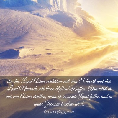 Picture 03 - Micha 5:6 LUTH1912 - die das Land Assur verderben mit dem Schwert und - Bible Verse Picture