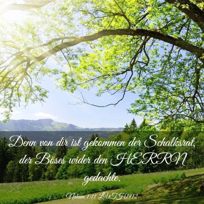 Picture 03 - Nahum 1:11 LUTH1912 - Denn von dir ist gekommen der Schalksrat, der - Bible Verse Picture