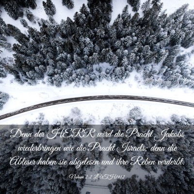 Picture 03 - Nahum 2:2 LUTH1912 - Denn der HERR wird die Pracht Jakobs - Bible Verse Picture