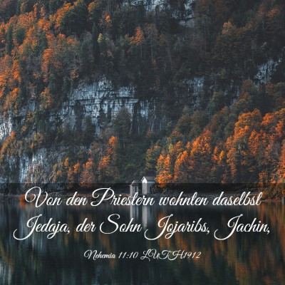 Picture 03 - Nehemia 11:10 LUTH1912 - Von den Priestern wohnten daselbst Jedaja, der - Bible Verse Picture
